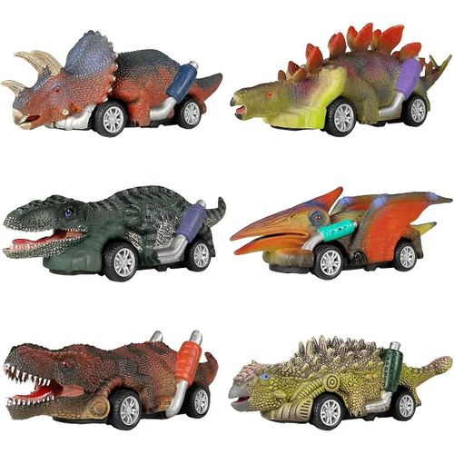 Katea Dinosaur Toy Pull Back Cars, 6 Pack Dino Toys Pour Les Garçons Et Les Tout-Petits De 3 Ans, Jouets Pour Garçons Âgés De 3,4,5 Ans Et Plus, Pull Back Toy Cars, Jeux De Dinosaures Wi