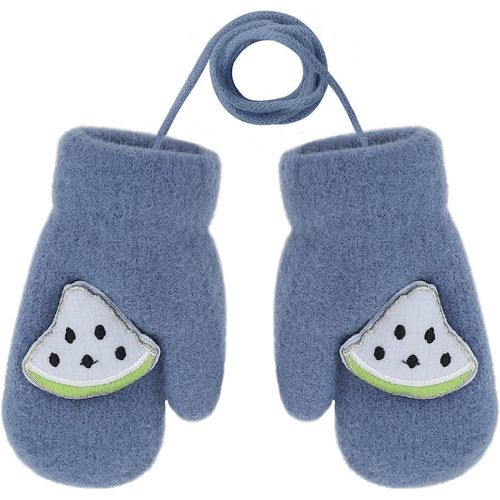 Toddler Kids Gants Tricotés Courts Hiver Épaisse Polaire Doublure Mitaines Pour 1-3 Ans