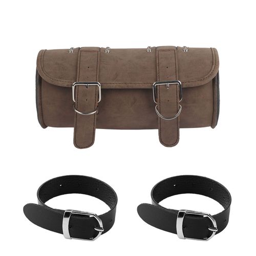 Sac De Selle De Moto Universel, Sac De Rangement D'outils En Pu Marron Style Vintage Avec Sangle