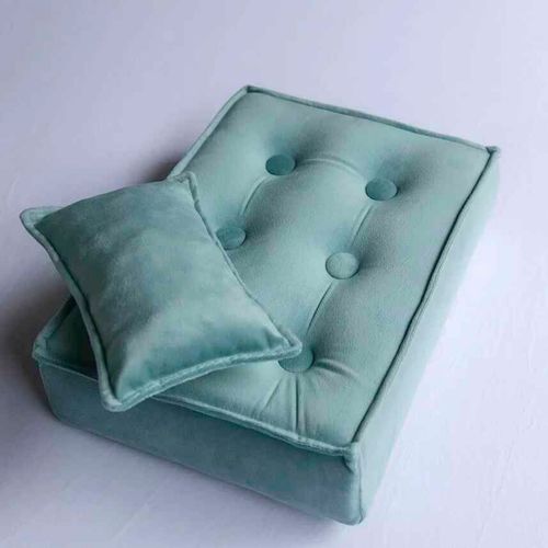 Oreiller de bébé nouveau-né,accessoires de photographie,Mini matelas de literie,accessoires de Studio,pour séance Photo,tapis de coussin - Type mint green-L35 X W25.5 X H8CM