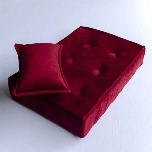 Oreiller de bébé nouveau-né,accessoires de photographie,Mini matelas de literie,accessoires de Studio,pour séance Photo,tapis de coussin - Type wine red-L35 X W25.5 X H8CM