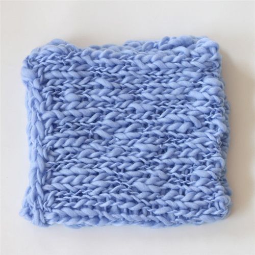Accessoires de photographie au crochet pour nouveau-né,couverture de fond,panier de séance photo pour bébé,studio de photographie - Type Azure-50X50cm