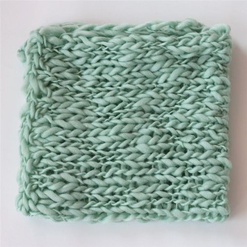 Accessoires de photographie au crochet pour nouveau-né,couverture de fond,panier de séance photo pour bébé,studio de photographie - Type light green-50X50cm
