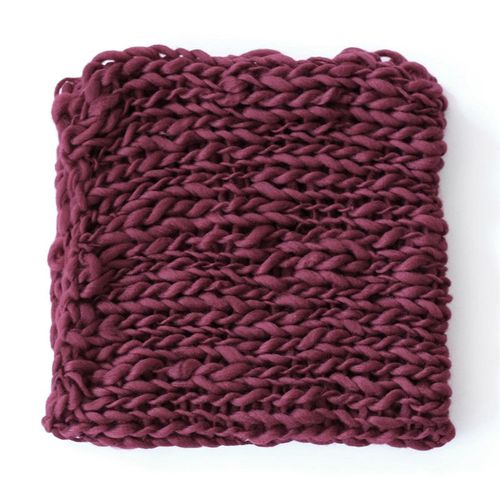 Accessoires de photographie au crochet pour nouveau-né,couverture de fond,panier de séance photo pour bébé,studio de photographie - Type wine red-50X50cm