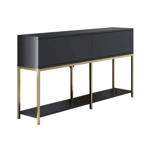 Buffet Effet Bois Anthracite, Or 150x30 Cm