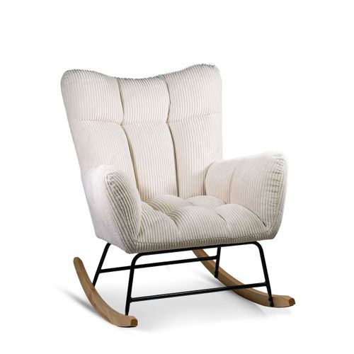 Fauteuil À Bascule En Fer Et Bois Blanc