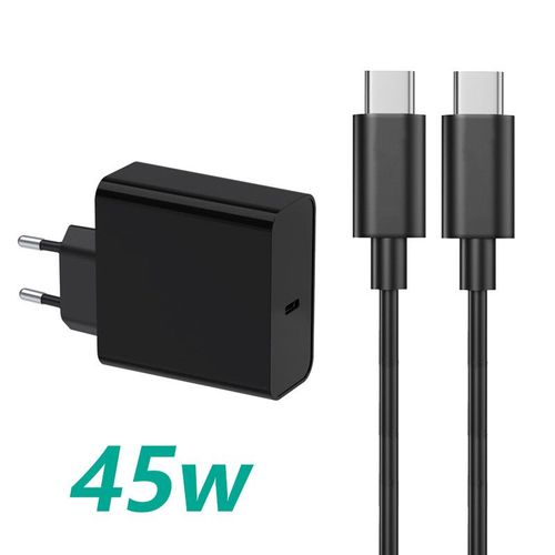 Chargeur USB Type-C PD,adaptateur secteur pour ordinateur portable,Macbook Pro 12,13,Huawei,Matebook,HP,DELL,Notebook,45W,65W,87W,20V,3,25 A - Type 45W Black