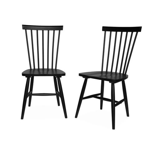 Lot De 2 Chaises Noires À Barreaux En Bois D'hévéa Romie L 508 X P 442 X H 90cm