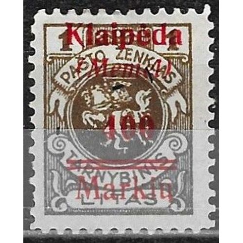 Lituanie, Enclave De Memel (Klaipeda) 1923, Beau Timbre Neuf* Yvert 99, Avec Surcharge Rouge.
