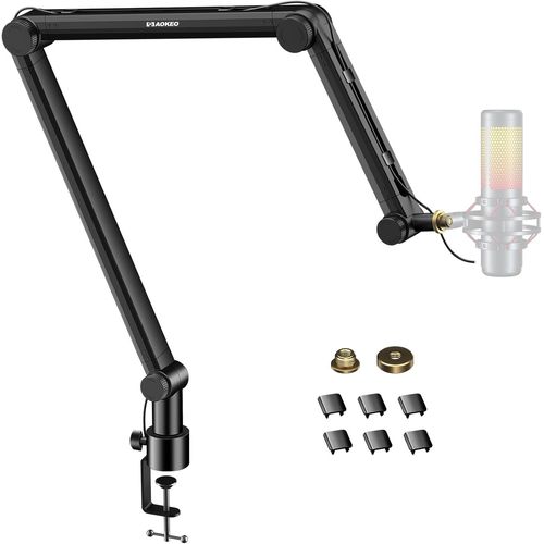 AK-49 Bras de microphone réglable et compact pour Blue Yeti, Snowball iCE, HyperX QuadCast, SoloCast, Elgato Wave, etc