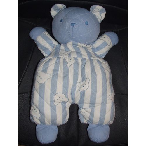 Ours Carrefour Range Pyjama Bleu Rayé Blanc