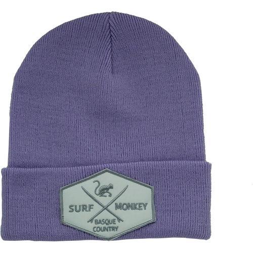 Beanie Bonnet Pour Homme-Surf Monkey Beanie-Taille Unique-Beanie D'hiver-Ski Bonnet-Original Beanie-Patch En Cuir Sur Le Revers-Envoi Gratuit-Surfer Sur Le Pays Basque