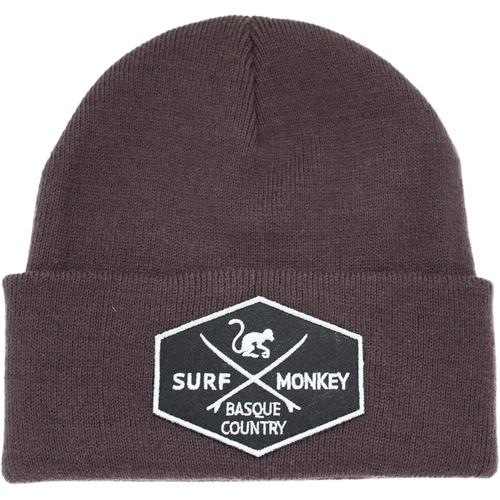 Beanie Bonnet Pour Homme-Surf Monkey Beanie-Taille Unique-Beanie D'hiver-Ski Bonnet-Original Beanie-Patch En Cuir Sur Le Revers-Envoi Gratuit-Surfer Sur Le Pays Basque