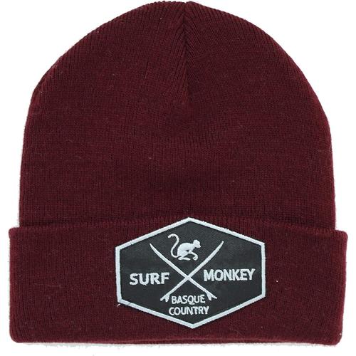 Beanie Bonnet Pour Homme-Surf Monkey Beanie-Taille Unique-Beanie D'hiver-Ski Bonnet-Original Beanie-Patch En Cuir Sur Le Revers-Envoi Gratuit-Surfer Sur Le Pays Basque