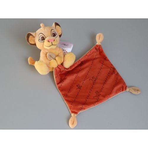 Doudou Lion Simba Mouchoir Orange Beige Disney Baby