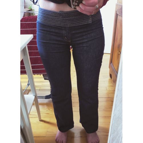Jean Zara Bleu Foncé Court 36-38 (Eu 38)