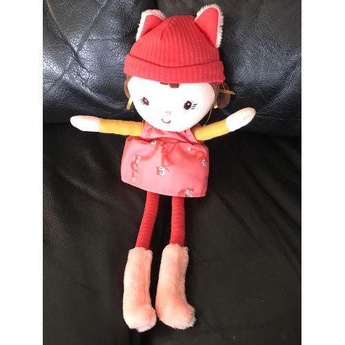 Doudou Poupée Alice Les Lilliputiens Rouge Rose Et Jaune 30cm