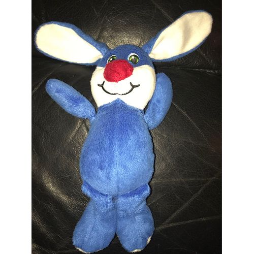 Doudou Lapin Bleu Et Blanc Kinder 25-35cm