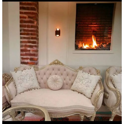 Un Grand Salon Complet Louis Xv En Bois De Hêtre Doré Et Rose, Avec Coussins