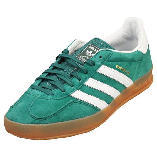 Adidas Gazelle Indoor Baskets Unisexe En Cuir Et Synthétique Vert Blanc