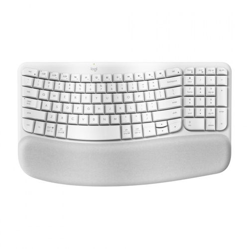Logitech Ergo Series - Clavier - avec repose-paume rembourré - sans fil - Bluetooth LE - QWERTY - blanc cassé