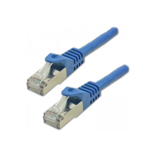 MCL - Cordon de raccordement - RJ-45 (M) pour RJ-45 (M) - 15 m - 6.2 mm - SFTP - CAT 7 - sans halogène, sans crochet - bleu