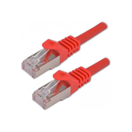 MCL - Cordon de raccordement - RJ-45 (M) pour RJ-45 (M) - 15 m - 6.2 mm - SFTP - CAT 7 - sans halogène, sans crochet - rouge