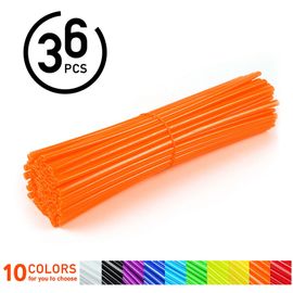 36 PièCes Protecteur De Rayon De Roue Jantes De Motocross Peaux Hors Route Moto Garde Enveloppes Kit Orange