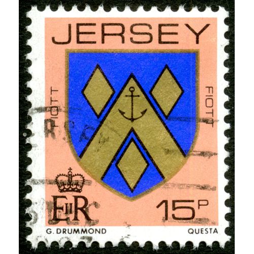 Timbre Oblitéré Jersey, Fiott, 15 P