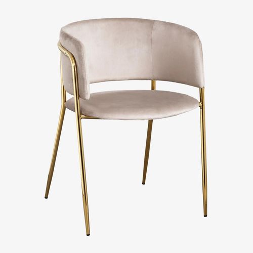 Pack De 2 Chaises De Salle À Manger Rembourrées Nalon Doré