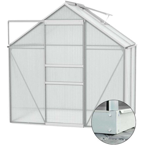 Serre De Jardin En Polycarbonate 4 Mm Et Aluminium Anodisé Avec Embase Venus Longueur De 257 Cm