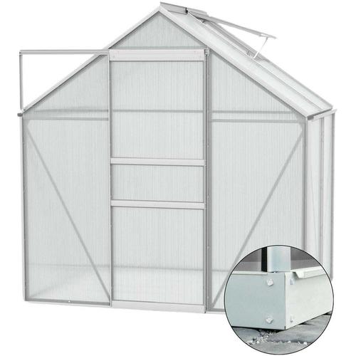 Serre De Jardin En Polycarbonate 6 Mm Et Aluminium Anodisé Avec Embase Venus Longueur De 195 Cm