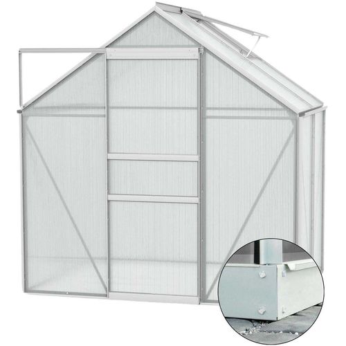 Serre De Jardin En Polycarbonate 6 Mm Et Aluminium Anodisé Avec Embase Venus Longueur De 321 Cm