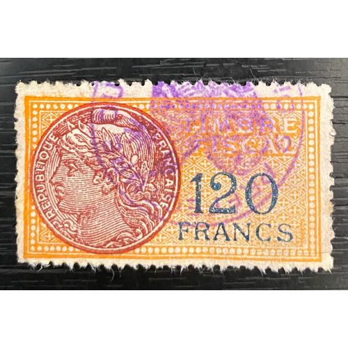Timbre Fiscal France 120 Francs