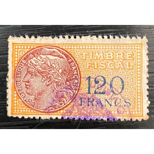 Timbre Fiscal France 120 Francs