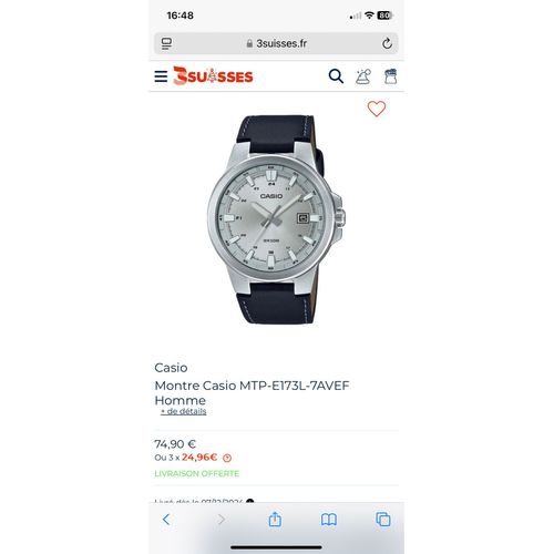 Montre Casio Mtp-E173l-7avef