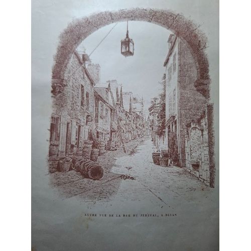 Dinan "Autre Vue De La Rue De Jerzual, À Dinan" Dessin Du Dix-Neuvième Siècle.