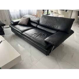 Deux Canapés Cuir Noir Roche Bobois