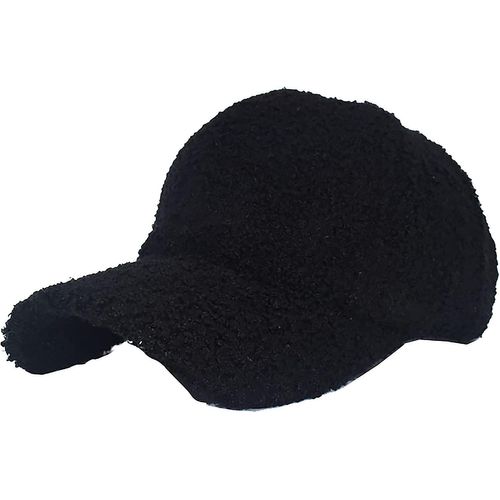 Femmes Faux-Lamb-Wool Baseball-Cap Outdoor Winter Warm Teddy-Fleece Style Hip-Hop Cap Pour Unisexe