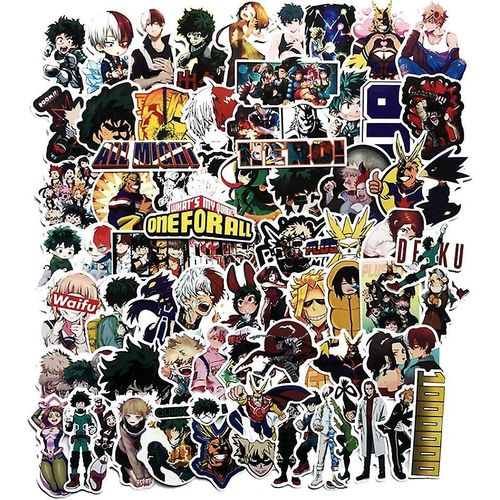 My Hero Academia Anime Cartoon Laptop Stickers Waterproof Decal Bumper No-duplicate Pour Skateboard Pad Macbook Car Snowboard Bicycle Luggage (100pcs)
