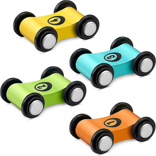 4 Pièces En Bois Mini Voiture En Bois Rampe De Voiture Course Piste De Course Jouets Pour 1 2 3, Cadeau De Fête De Noël En Bois Piste De Course Voiture Rampe Coureur Mini Voitures Jouer Set R