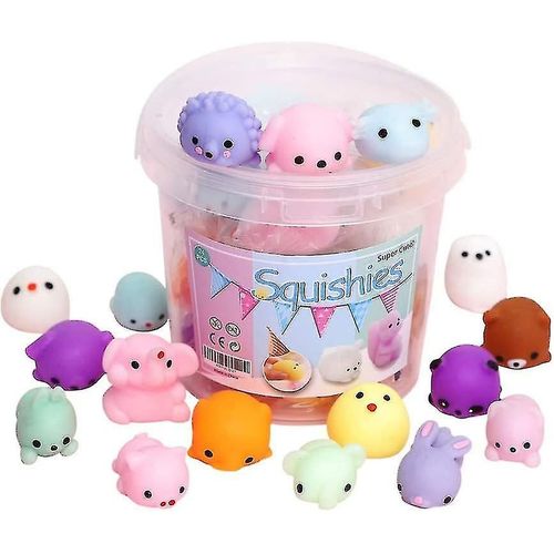 24pcs Party Favors Pour Les Enfants Mochi Squishy Jouet Soulagement Anxiété Avec Boîte De Stockage