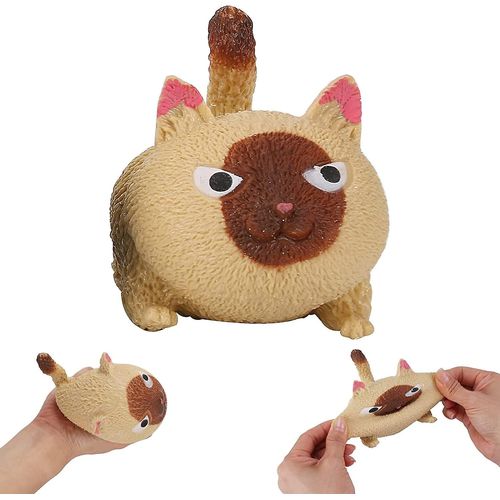Cat Nee Doh, Cat Squishy Stress Balls Jouet Pour Enfants Adultes, Jouets De Noël, Cadeaux De Faveur De Fête Pour Enfants, Jouets De Soulagement Du Stress Sensoriel (Jaune