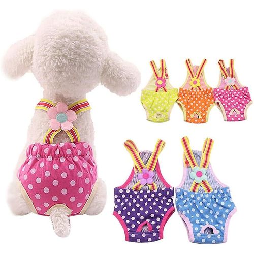 Couches Pour Chiens, Culottes Hygiéniques Pour Chiots Lavables Et Réutilisables Avec Sangle De Serrage Réglable