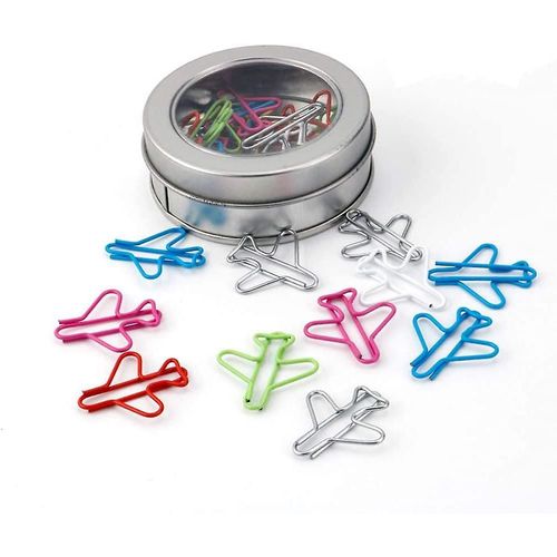 Trombones D¿Avion Trombones Mignon Forme D¿Avion Trombones Multicolore Fichier De Carte Clips Métal Fichier Note Clips Marqueur De Page Pour Office School Suppli