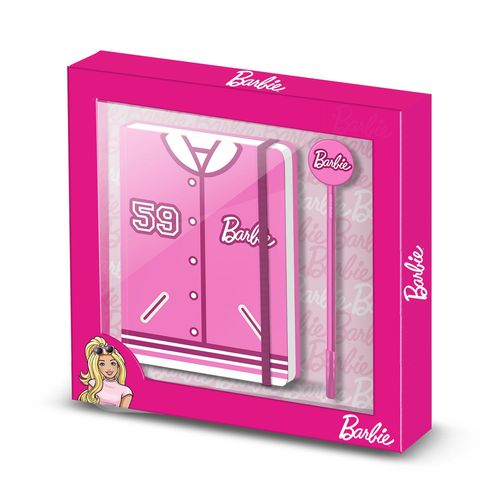 Journal + Stylo Fashion - Barbie Varsity - Rose- Taille Unique