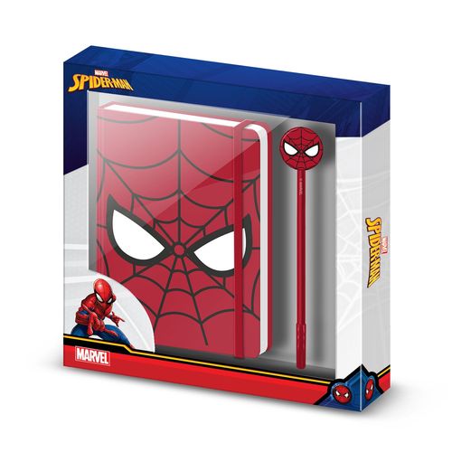 Journal + Stylo Fashion - Marvel Spiderman Chibi - Rouge - Taille Unique