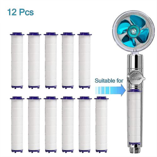 12pcs Turbo Fan Filtres de pomme de douche - utilisés pour la pomme de douche portative à hélice haute pression -