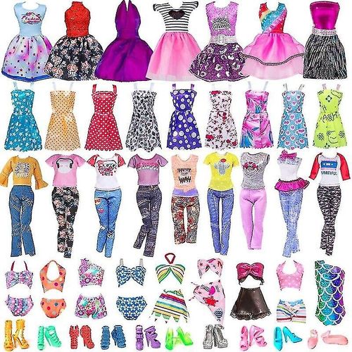 32pcs Poupée Vêtements Et Accessoires Ensemble Pour Barbie Poupée, Mode Mini Robe Tops Pantalons Ensemble Chaussures Cadeaux