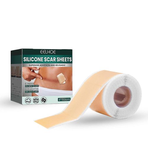 Feuilles cicatricielles en silicone - Feuilles cicatricielles extra longues pour césarienne, abdominoplastie, chéloïde et cicatrices chirurgicales - Feuilles cicatricielles en silicone réutilisables d